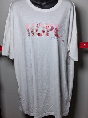 Vera Bradley White Floral HOPE Graphic T-Shirt Tee 2XL EUC